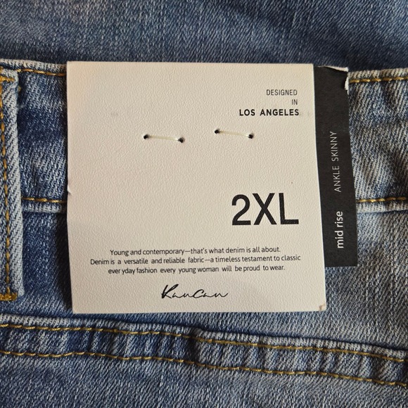 NWT Kancan Los Angeles‎ Mid Rise Ankle Skinny Curvy Denim Jeans Women's Size 2XL - Picture 3 of 5